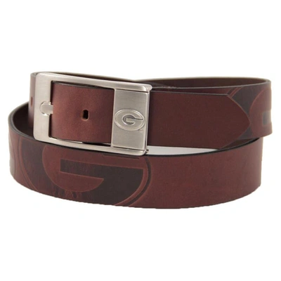 Eagles Wings Georgia Bulldogs Brandish Leather Belt In Brown