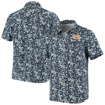 Columbia Navy Auburn Tigers Super Slack Tide Button-up Shirt