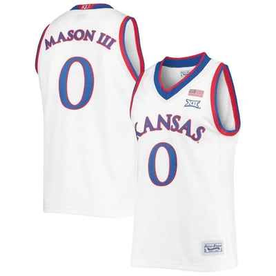 Retro Brand Original  Frank Mason Iii White Kansas Jayhawks Commemorative Classic Basketball Jersey