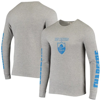 Junk Food Heathered Grey Los Angeles Chargers Heavyweight Thermal Long Sleeve T-shirt