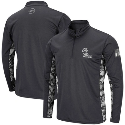 Colosseum Charcoal Ole Miss Rebels Oht Military Appreciation Digi Camo Quarter-zip Jacket