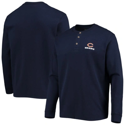 Dunbrooke Navy Chicago Bears Logo Maverick Thermal Henley Long Sleeve T-shirt