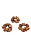 Blissy 3-pack Silk Scrunchies In Bronze
