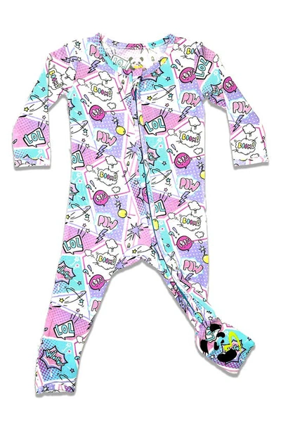 Bellabu Bear Baby Girl's & Little Girl's Comic Print Convertible Footie In Comic Purple