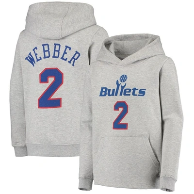 Mitchell & Ness Kids' Youth  Chris Webber Heathered Gray Washington Bullets Hardwood Classics Name & Number In Heather Gray