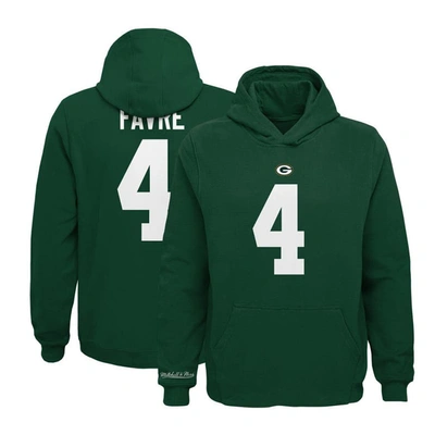 Mitchell & Ness Kids' Youth  Brett Favre Green Green Bay Packers Retired Player Name & Number Pullover Hood