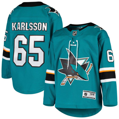 Zzdnu Outerstuff Kids' Youth Erik Karlsson Teal San Jose Sharks Home Premier Player Jersey