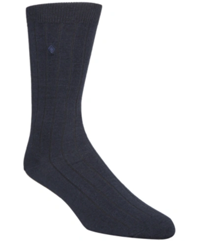 Cole Haan Men's Ribbed Crew Socks In Blue