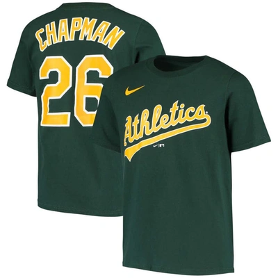 Nike Kids' Youth  Matt Chapman Green Oakland Athletics Player Name & Number T-shirt