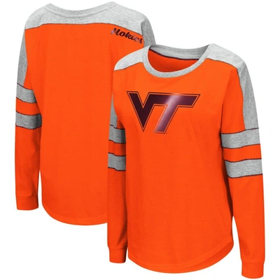 Colosseum Orange Virginia Tech Hokies Trey Dolman Long Sleeve T-shirt