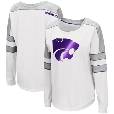 Colosseum White Kansas State Wildcats Trey Dolman Long Sleeve T-shirt