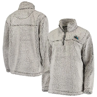 G-iii 4her By Carl Banks Gray San Jose Sharks Sherpa Quarter-zip Pullover Jacket