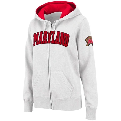 Colosseum Stadium Athletic White Maryland Terrapins Arched Name Full-zip Hoodie