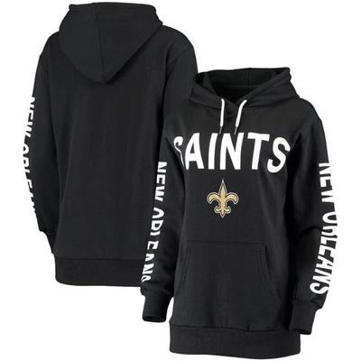 G-iii 4her By Carl Banks Navy New Orleans Saints Extra Point Pullover Hoodie In Black