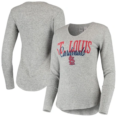 Concepts Sport Women's  Heathered Gray St. Louis Cardinals Tri-blend Long Sleeve T-shirt