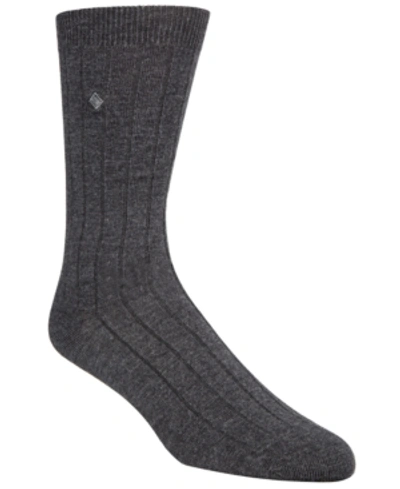 Cole Haan Men's Ribbed Crew Socks In Graphite Htr