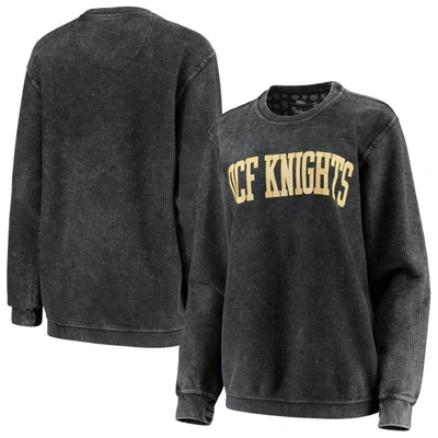 Pressbox Black Ucf Knights Comfy Cord Vintage Wash Basic Arch Pullover Sweatshirt
