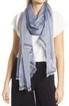 Nordstrom Modal & Silk Stripe Scarf In Navy