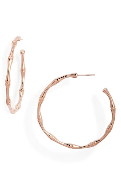 Knotty Textured Hoop Earrings In Rose Gold