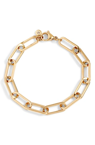 Knotty Oblong Chain Link Bracelet In Gold
