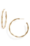 Knotty Textured Hoop Earrings In Gold