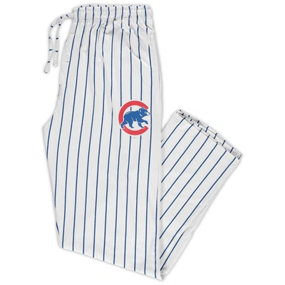 Concepts Sport Men's White, Royal Chicago Cubs Big And Tall Pinstripe Sleep Pants In White,royal
