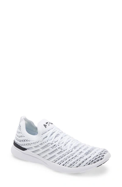 Apl Athletic Propulsion Labs Techloom Wave Hybrid Running Shoe In White & Black