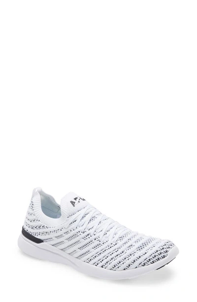 Apl Athletic Propulsion Labs Techloom Wave Hybrid Running Shoe In White/ Black