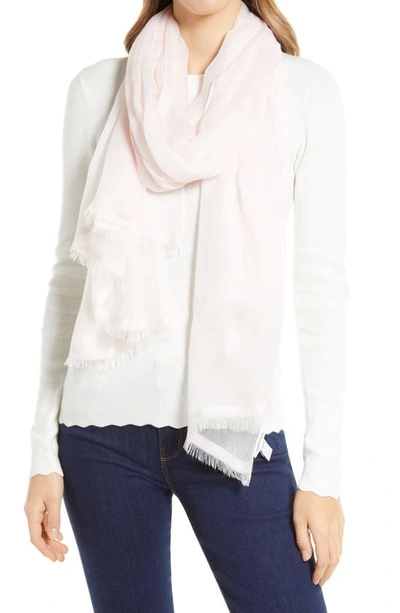 Nordstrom Modal & Silk Stripe Scarf In Light Pink