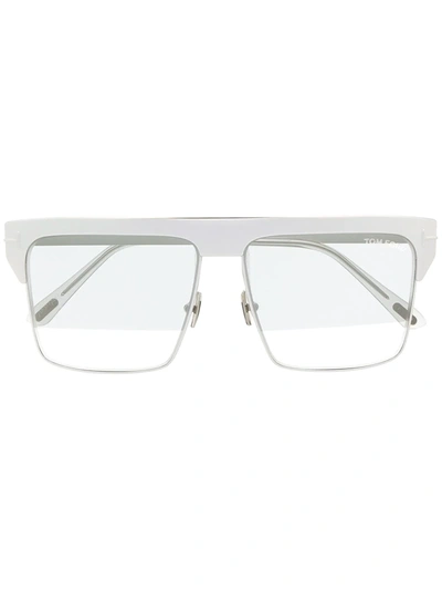 Tom Ford Tinted Shield Sunglasses In 18c Silver