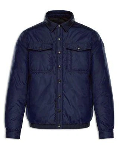 Moncler Erault Quilted Shirt Jacket In Navy | ModeSens