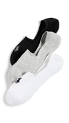 Polo Ralph Lauren Men's 3-pk. Sneaker Liner Socks In Black,grey,white