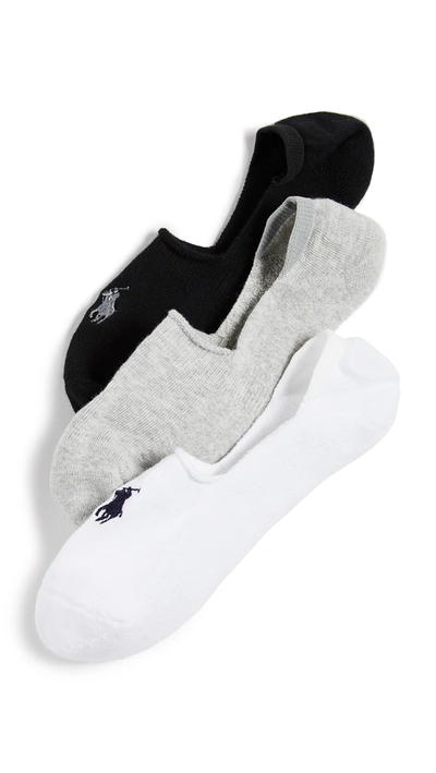 Polo Ralph Lauren Men's 3-pk. Sport Liner Socks In Black,grey,white