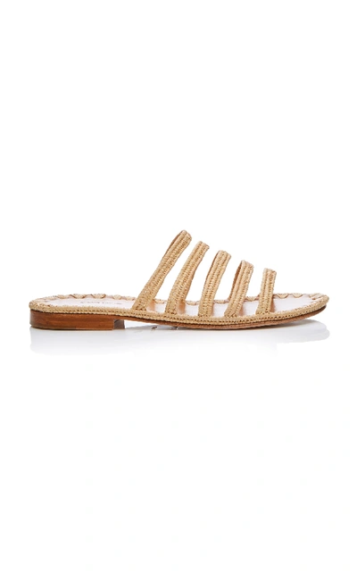 Carrie Forbes Asmaa Woven Strappy Slide Sandal In Beige