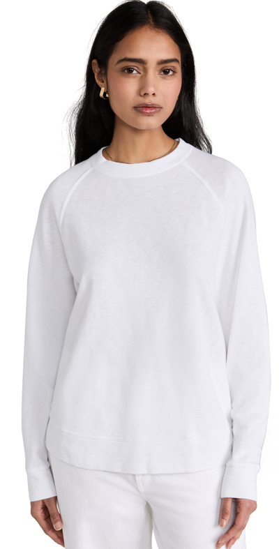 James Perse French-terry Crewneck Sweatshirt In White