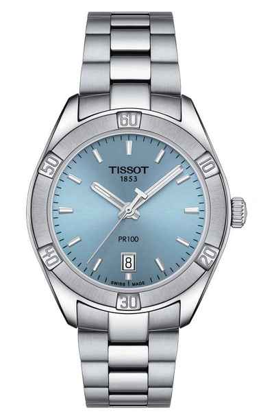 Tissot Pr 100 Classic Bracelet Watch, 36mm In Blue/silver