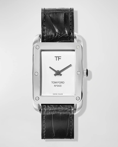 Tom Ford Men's N.003 Stainless Steel & Alligator Strap Watch In Black / White