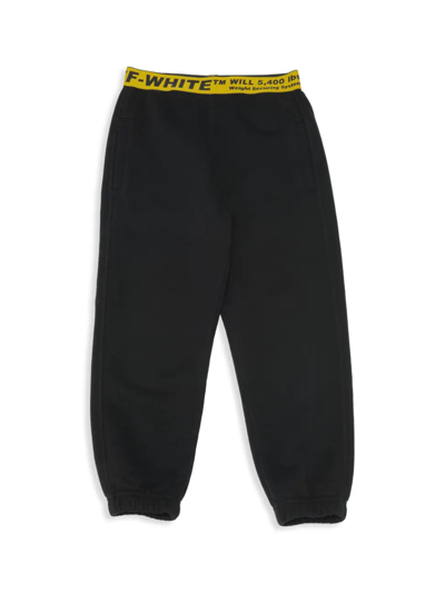 Off-white Black Sweatpants For Kids With Black Logo