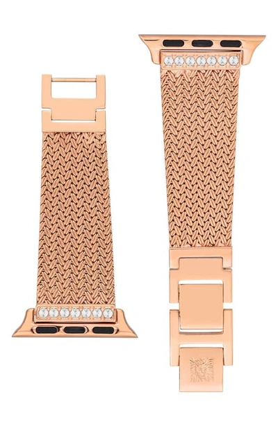 Anne Klein Mesh 12.7mm Apple Watch® Watchband In Rose Gold