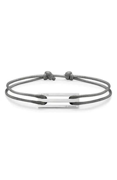 Le Gramme 2.5g Sterling Silver Cord Bracelet In Silver/ Grey