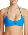 Pilyq Zen Halter Bikini Top In Bali Blue