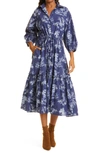 Cara Cara Hutton Shirtdress In Forest Toile Navy