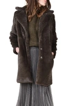 Molly Bracken Fuzzy Coat In Khaki