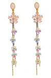 La Meno Flower Season Drop Earrings In Gold/pink