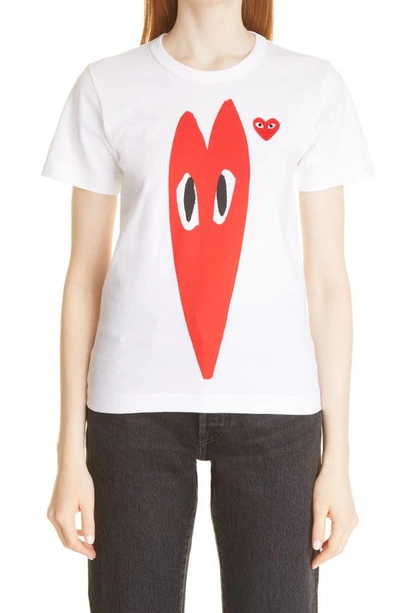 Comme Des Garçons Play Appliqué T-shirt In White