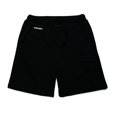 Dsquared2 Kids' Logo-print Cotton Shorts In Black