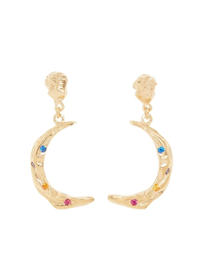 Hermina Athens Gold-plated Méliès Stardust Crystal Earrings