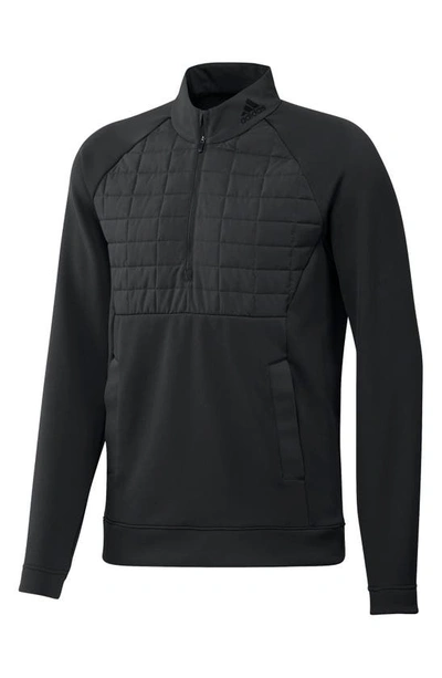 Adidas Golf Statement Quarter Zip Pullover In Black