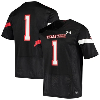 Under Armour #1 Black Texas Tech Red Raiders Logo Replica Football Jersey