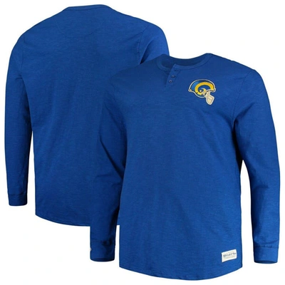 Mitchell & Ness Men's  Royal Los Angeles Rams Big And Tall First Round Pick Long Sleeve Henley T-shir